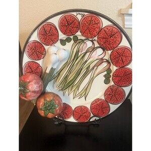 2001 Dinah Signed Hand Painted Platter